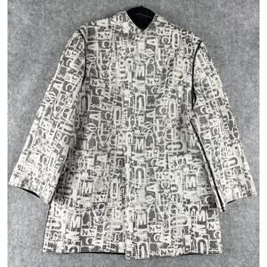 Outerwear by Lisa Jacket Coat Womens Large Faux Fur Textured Open Front Artsy